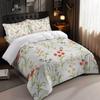 Safflower Green Leaf Quilt Cover Three-Piece Small Fresh Quilt Cover Pillowcase Digital Printing Bed Kit