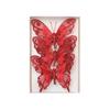 Set of 3 Glitter Butterfly Christmas Ornaments Clip-On Decorative Artificial Butterflies for Tree and Holiday Scene Decoration
