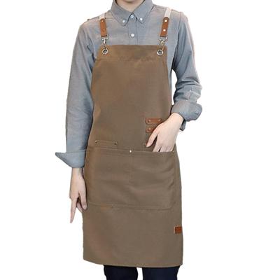 Canvas Apron Waterproof Adjustable Strap Stylish Comfortable Chef Apron for Coffee Nail Baking Shop