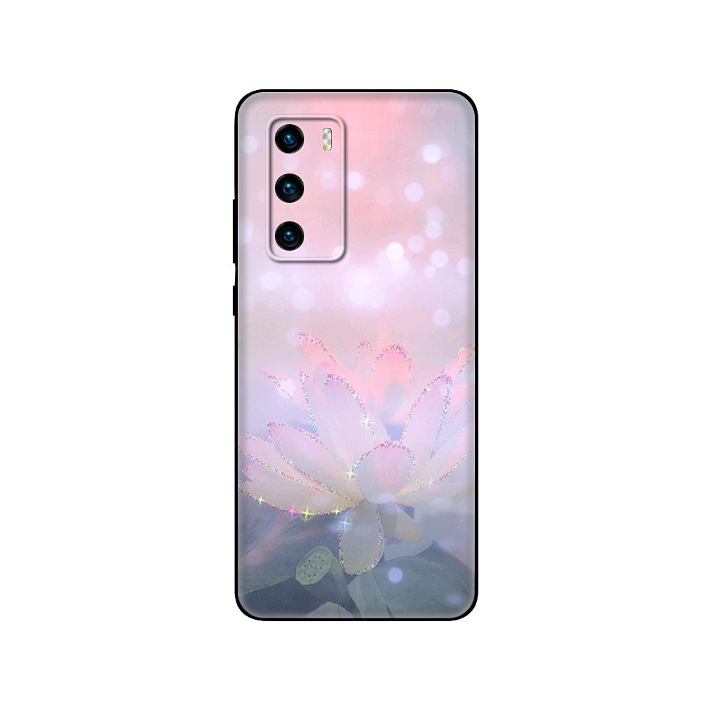Black Tpu Case For Huawei P30 Lite P30 Pro P40 Case For Huawei P40 LITE E P Smart 2020 Case Cover Orchid Flowers Colorfu