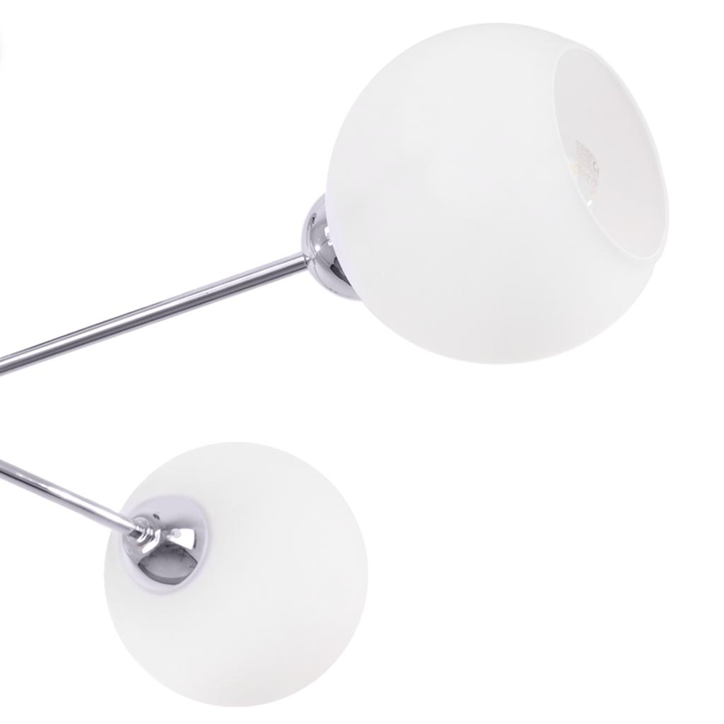 Asturia Ceiling Lamp Chrome 4-Flat White Lampshade E27