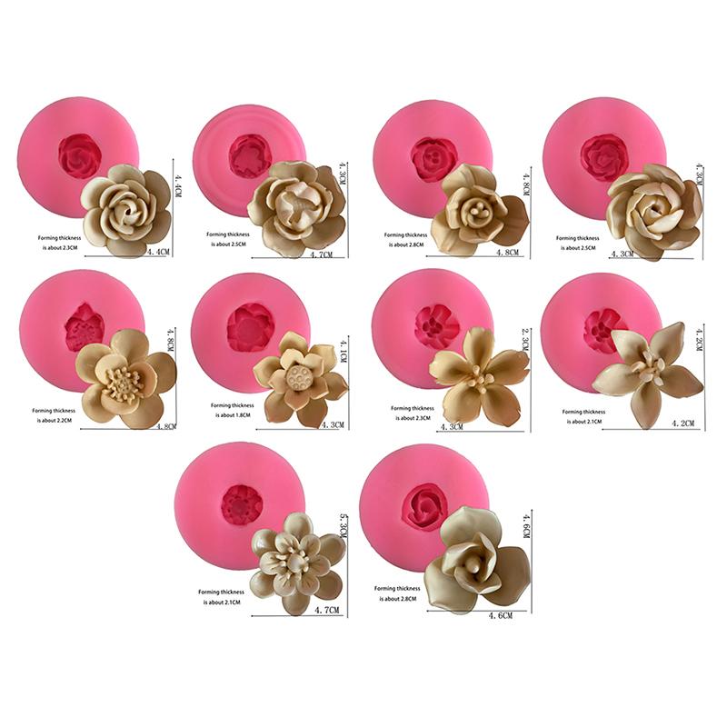 3D Flower Silicone Mold Cake Fondant Candle Clay Cupcake Jelly Candy Chocolate Decoration Durable Baking Mould