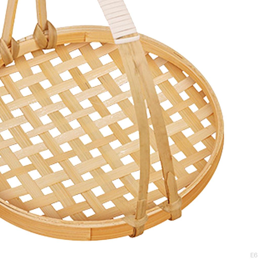 Handgewebte Obstkorb Brot Gemüse Lagerung Stehen Tabletts Platte Lebensmittel