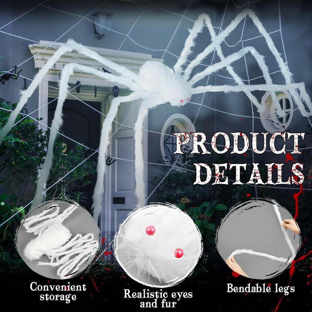 Big Plush Spider Scary Halloween Decoration Party Props Outdoor Giant Spider Decoration Outdoor Haunted House Halloween Props