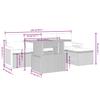 6-teiliges Gartensofa-Set mit Kissen Schwarzes Poly-Rattan