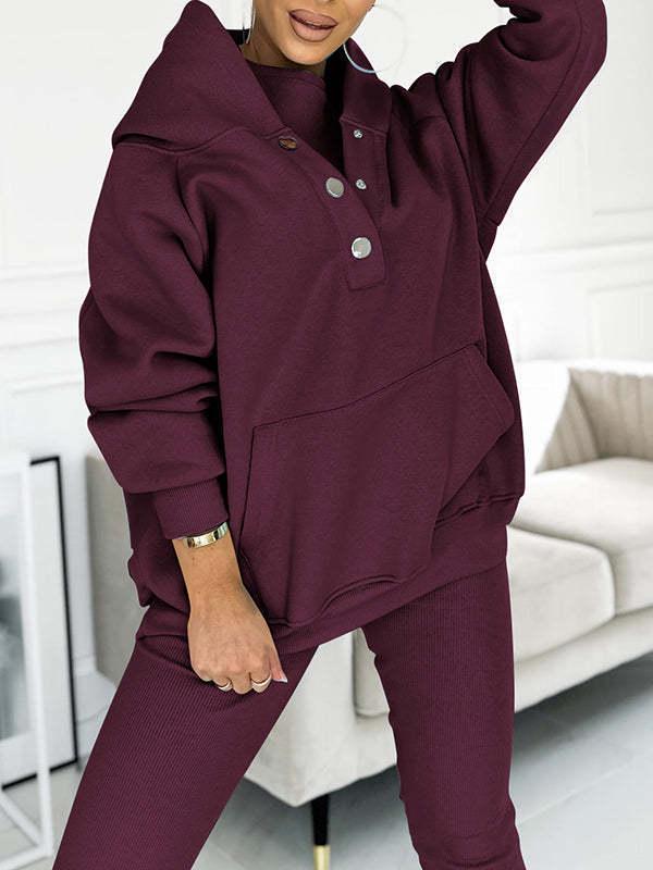 2024 Trendy Women's Sportswear: Hooded Sweatshirt, Ribbed Slim Vest, and Pants Set.