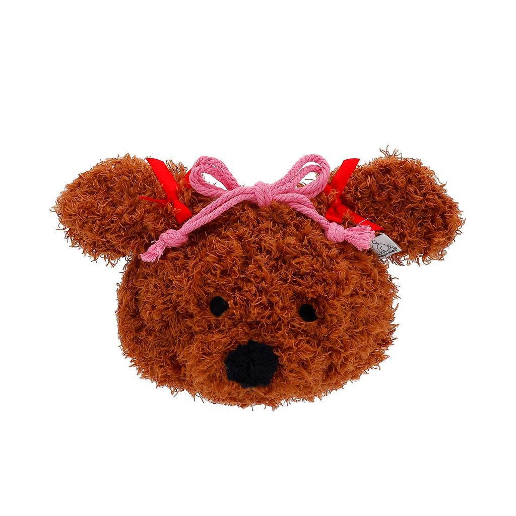 Marushin Wonderful Peace Drawstring Bag with Fluffy Toy Poodle Fur and 0765011300 Embroidery,