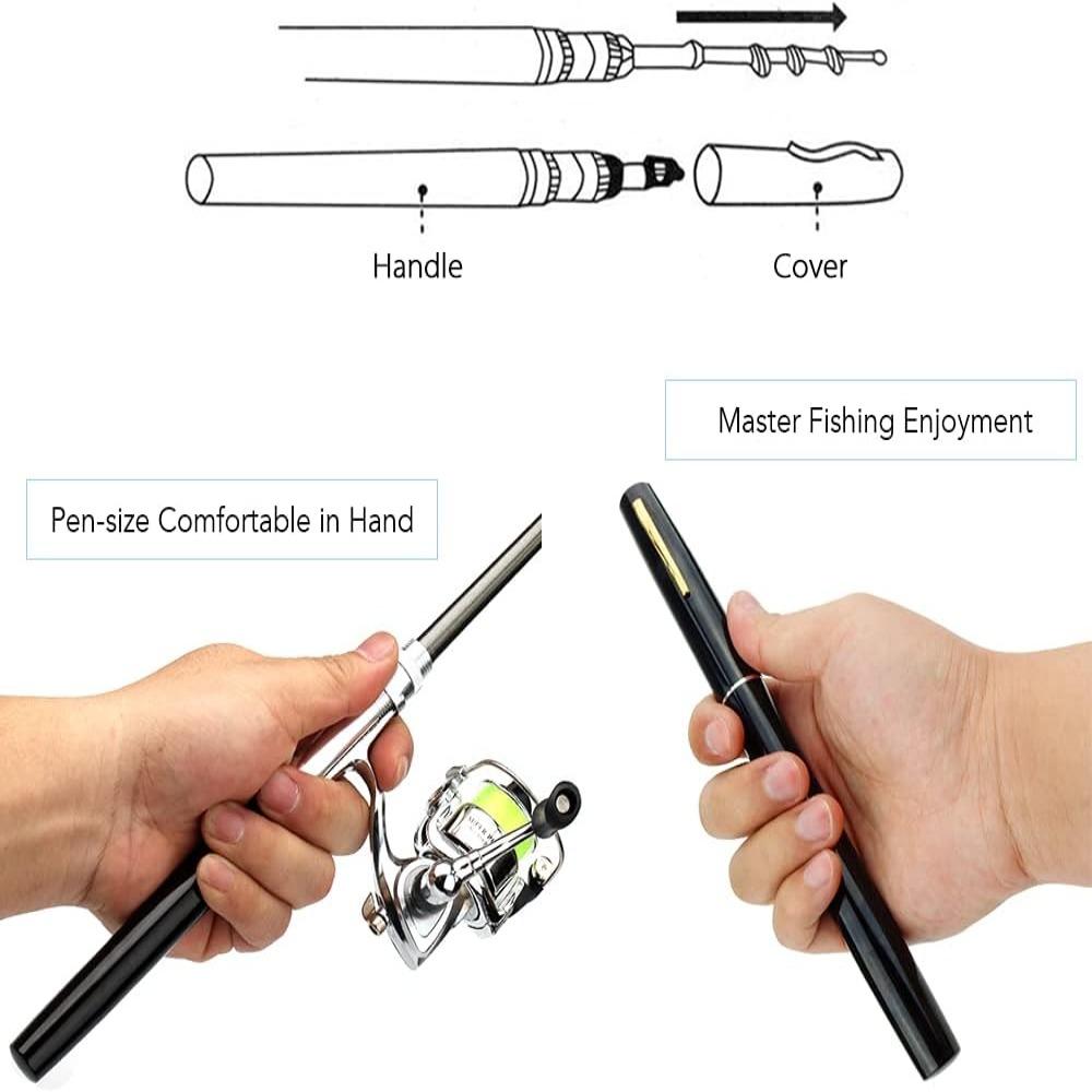 Collapsible Fishing Rod Reel Combo Mini Fishing Rod Kit Pocket Fishing Rod Kit for Freshwater