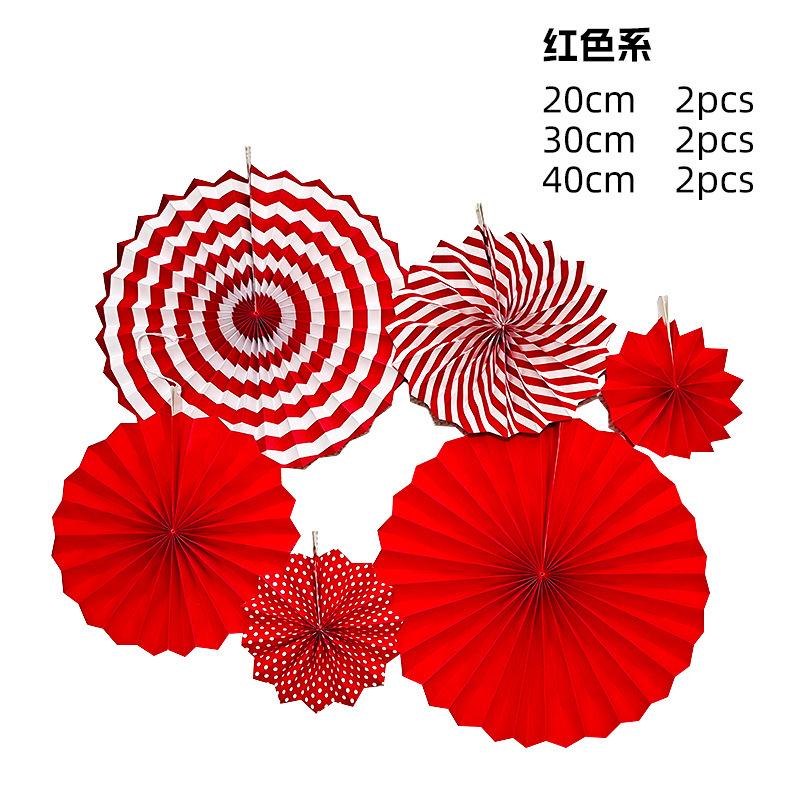 Wedding Wedding Round Paper Flower Fan Set Birthday Party Arrangement Paper Fan Folding Fan Pendant Pendant Spot