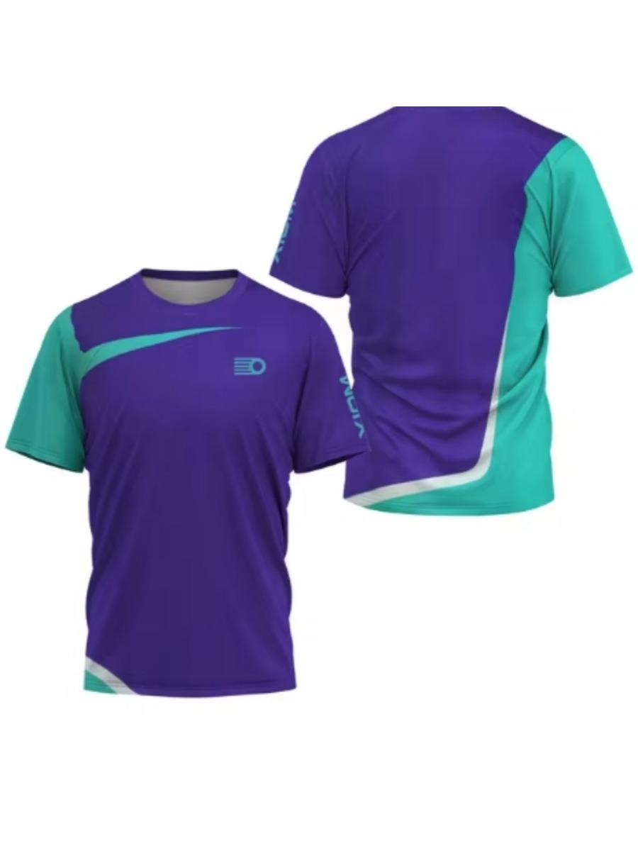 

Летняя мужская футболка для настольного тенниса с 3D-принтом «Неоновый город», высокая производительность, летняя футболка для бадминтона, мужской топ для настольного тенниса, быстросохнущая, с коротким рукавом 6XL