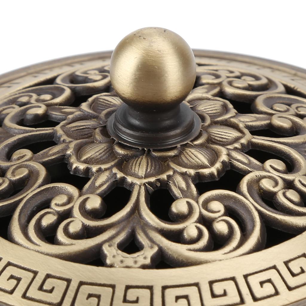 Household Copper Incense Burner Incense Burner Holders Craft Decoration (Round Bottom)