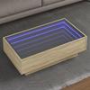 VidaXL Coffee Table with LED Sonoma Oak 90x50x30 Cm Engineered Wood, Side Table, Living Room Table, Side Table, 847520