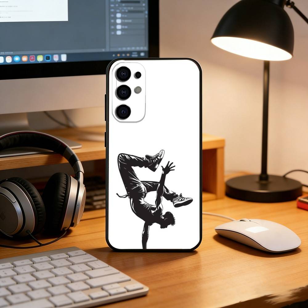 Coque de téléphone illustration Hip-hop pour Samsung S25, S24, S21, S22, S23, S30, Ultra, S20, Plus, Fe, Housse noire en silicone souple