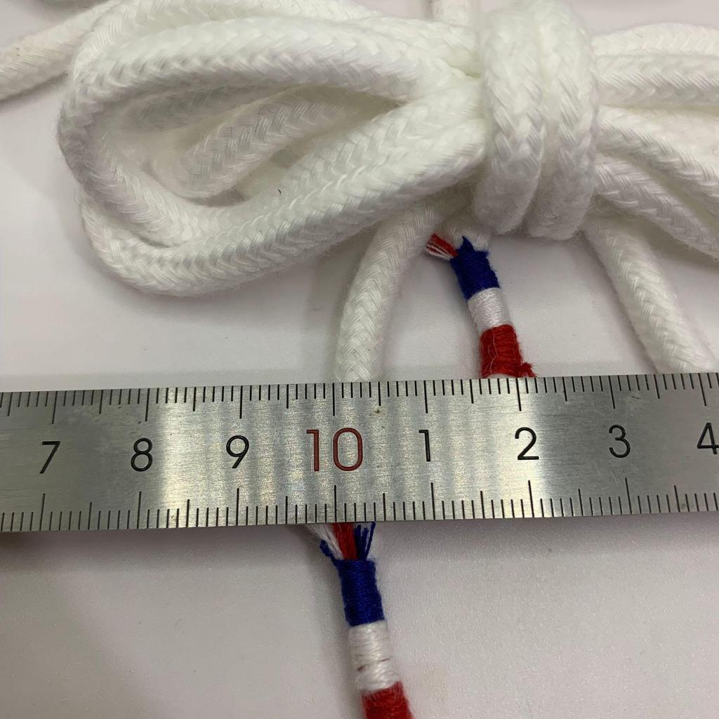 Șnur din sfoară de bumbac de 6 mm negru și alb cu capete metalice pentru hanorace, pălării, pantaloni sport și genți