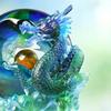 Aris & Juno Dragon LIULI Statue, Rising Sun Success Decor, Traditional Feng Shui Home Office
