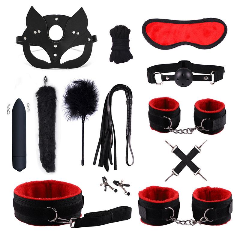 Erotic Sex Toys for Women Adults Games Nylon Bondage BDSM Kits Handcuffs Sex Whip Mouth Gag Soft Fox Tail Anal Plug Sexy Shop