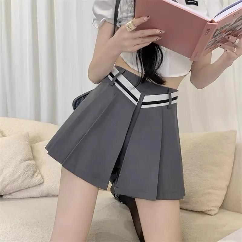 

Черные Универсальные Летние Юбки для Женщин Плиссированные Юбки Высокая Талия Стройнящие А-силуэта Карандаш Повседневные Всесезонные Универсальные Мини-юбки XS