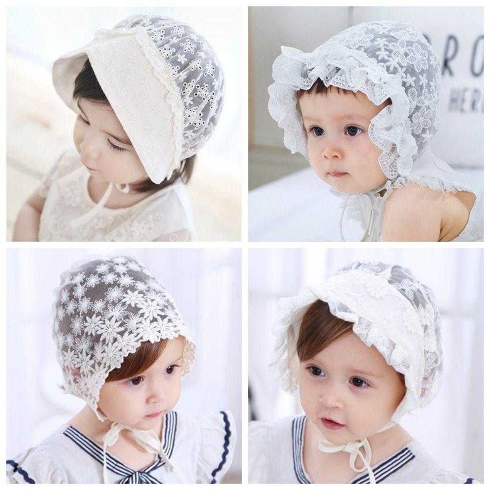Princess Baby Lace Hat Flower Girl Sunhat Breathable Lace Ruffle Hat Newborn