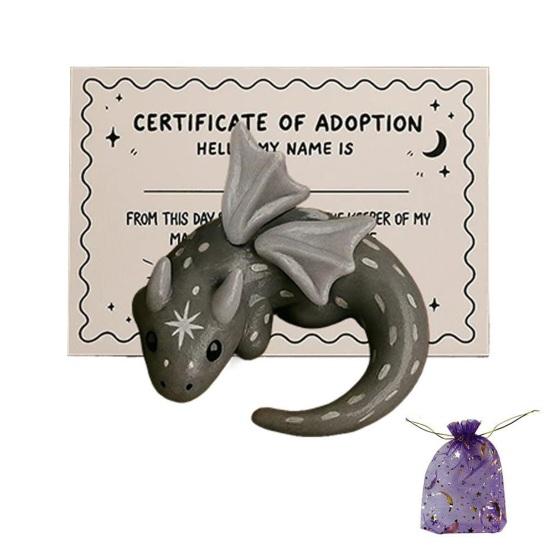 Emotional Support Dragon Handmade Mini Pocket Dragon Sculpture for Anxiety Relief Stress Comfort Calming Inspirational Gift for Bookshelf Desk Decor