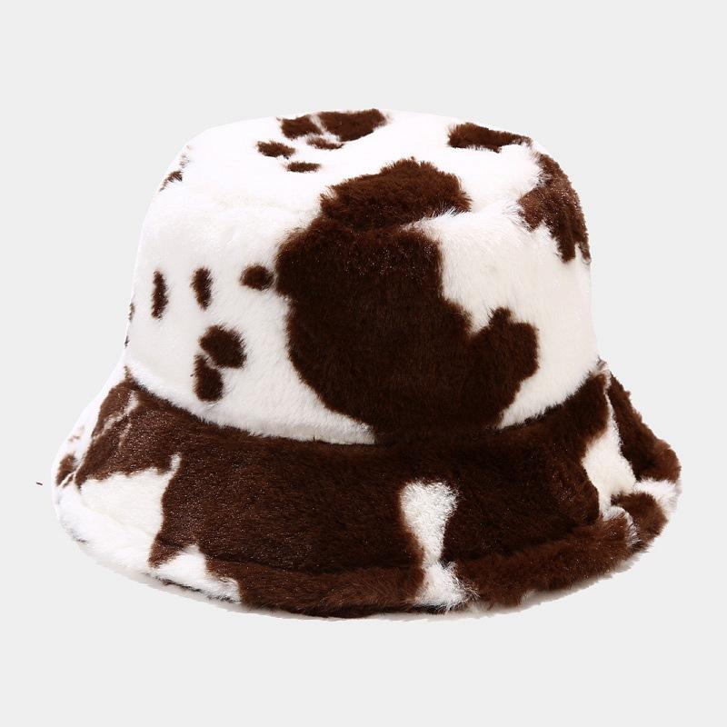 Warm Hats Women Soft Plush Bucket Hats 