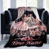 1PC Custom Name Christmas Nutcracker Dance Flannel Blanket Versatile,all-season Throw Suitable for the Living Room,bedroom,camping,travel,and Gift