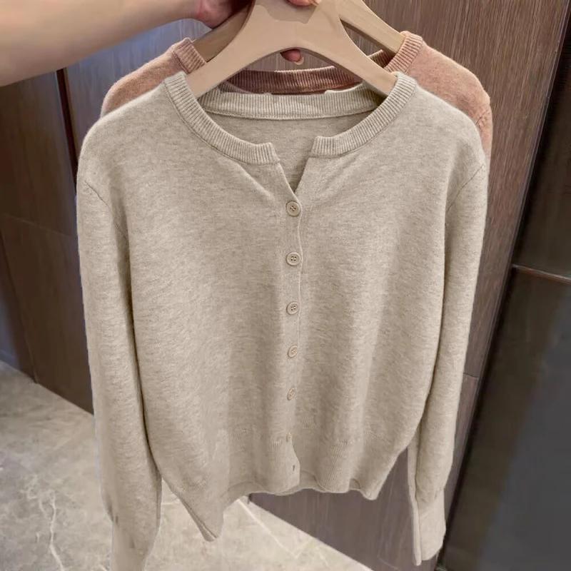 New Fashion Women's Fleece Knit Loose Short Cashmere Sweater Round Neck Warm Korean Sle Casual Female Sweater Top Cloting
