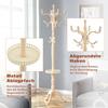 Give Your Home Elegance: Versatile European Coat Rack In Cream-White Solid Wood – Multi-Level, Sturdy, Easy To Assemble and with Non-Slip Feet.