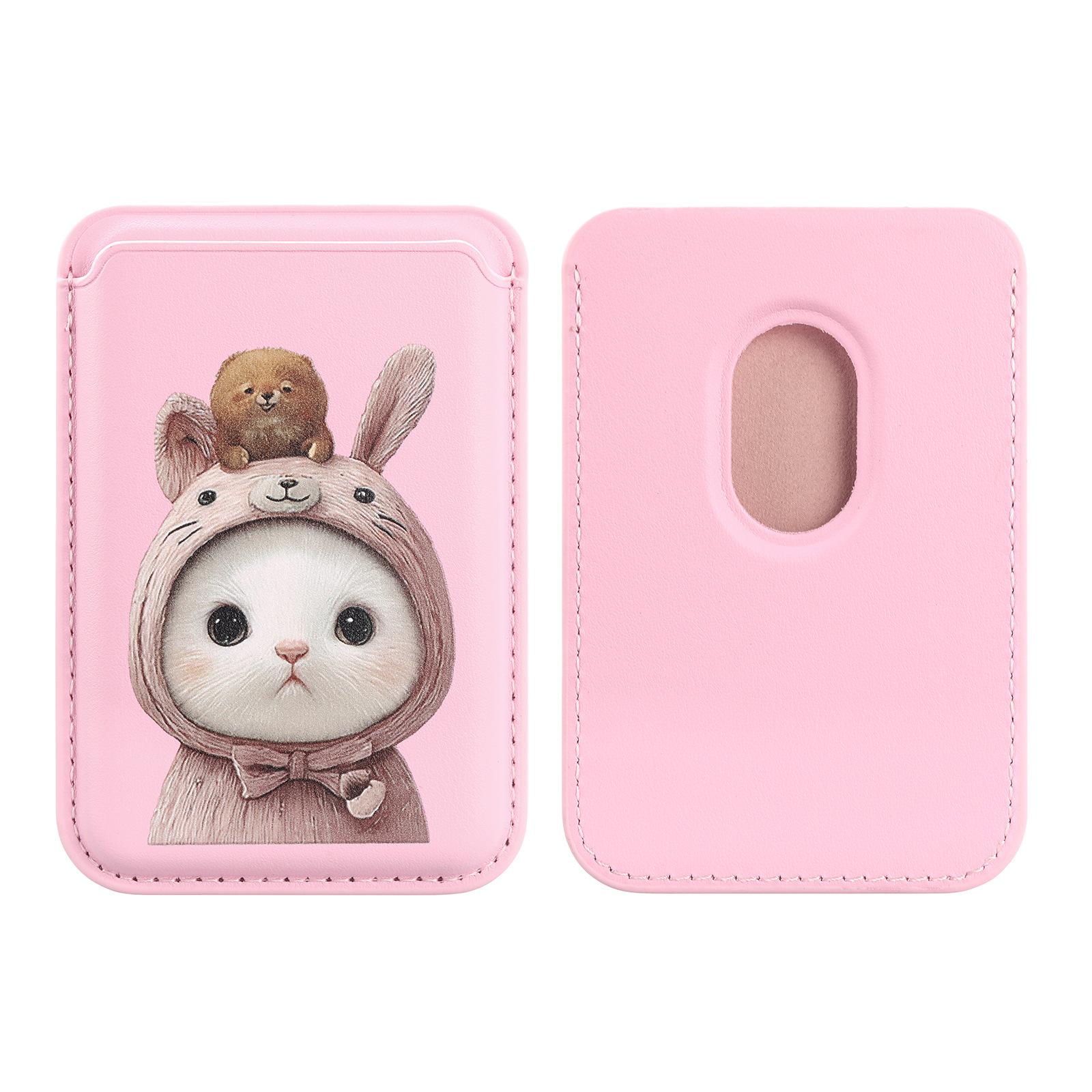 

for MagSafe Wallet Strongest Magnetic Wallet for iPhone 17/16/15/14/13/12 Series Cards Holder, Magnetic Phone Wallets Card Slots розовый