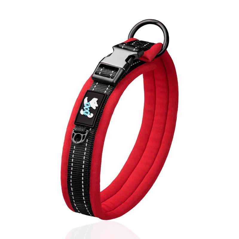 Pet Collar Adjustable Size Night Reflective Webbing Space Cotton Breathable Pet Collar