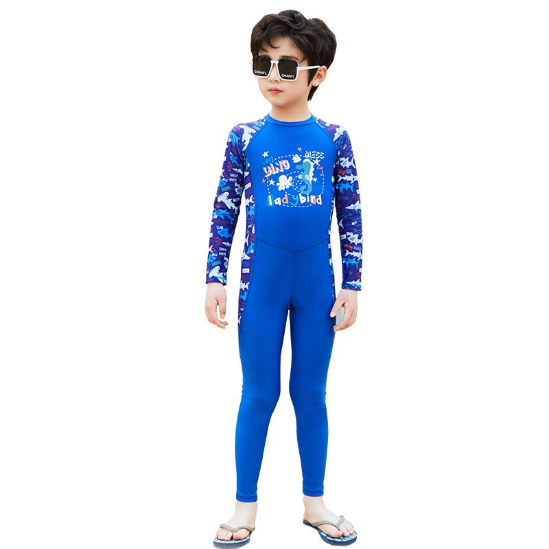 Costum de surf nou pentru băieți cu mânecă lungă, dintr-o singură piesă, cu uscare rapidă și protecție solară pentru copii