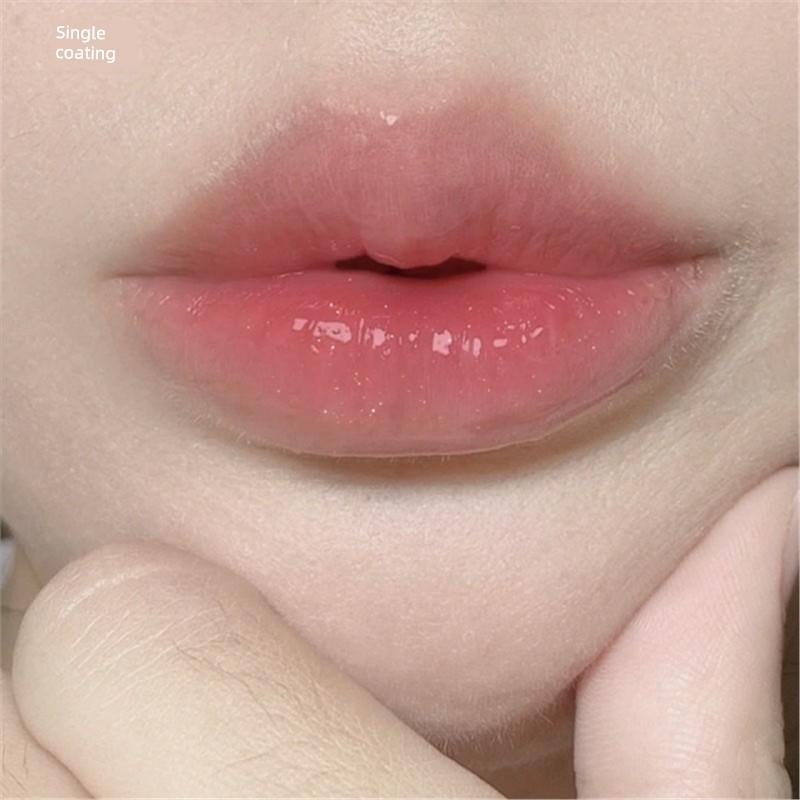 Transparent Fine Glitter Lip Gloss, Glass Lip Oil, Women's Mirror-Like Lipstick, Colorless Lip Balm, Lip Glaze for Layering