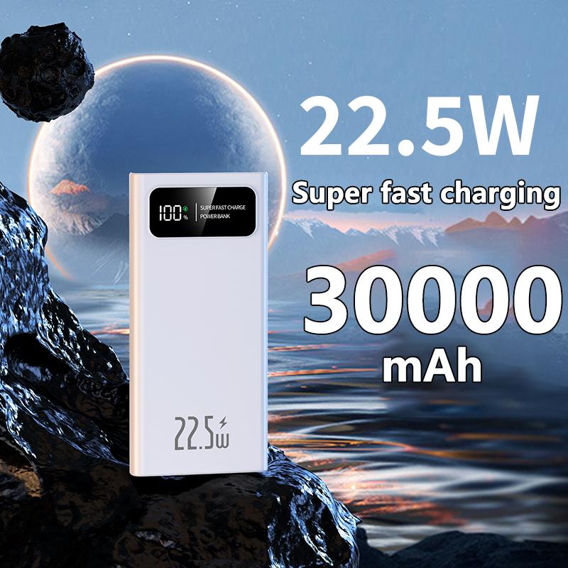 22.5W Super Fast Charging Mobile Power Bank 30000mAh Large Capacity Power Bank