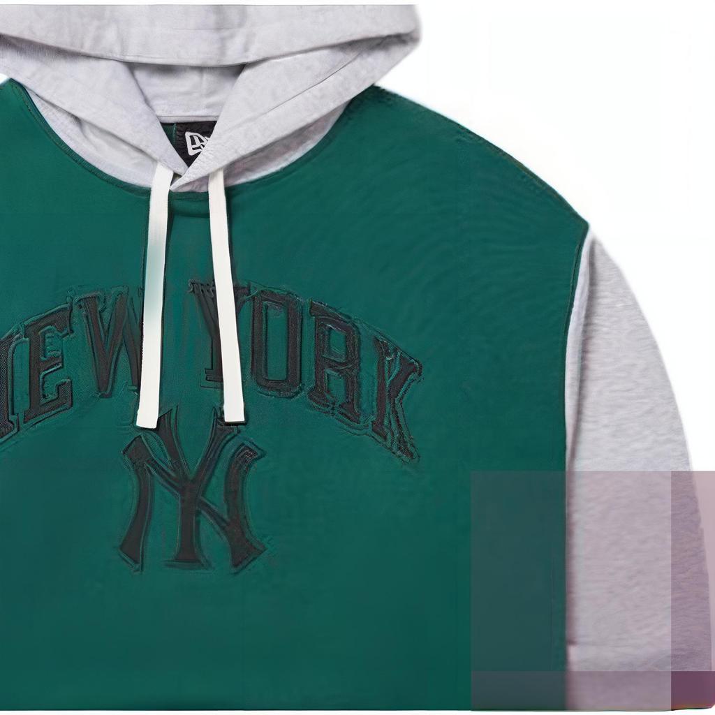 New Era FW23 MLB New York Yankees Embroidered Color Block Pullover Hoodie Vintage Unisex hoodies Dark-Green 14112295