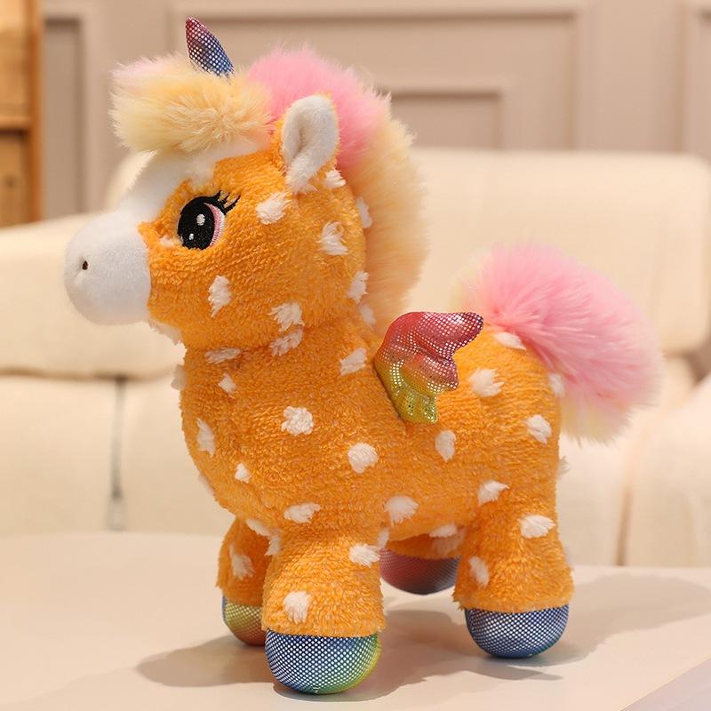 Colorful Unicorn Doll Plush Toy Foal Doll Children Soothing Rag Doll Girl Birthday Gift