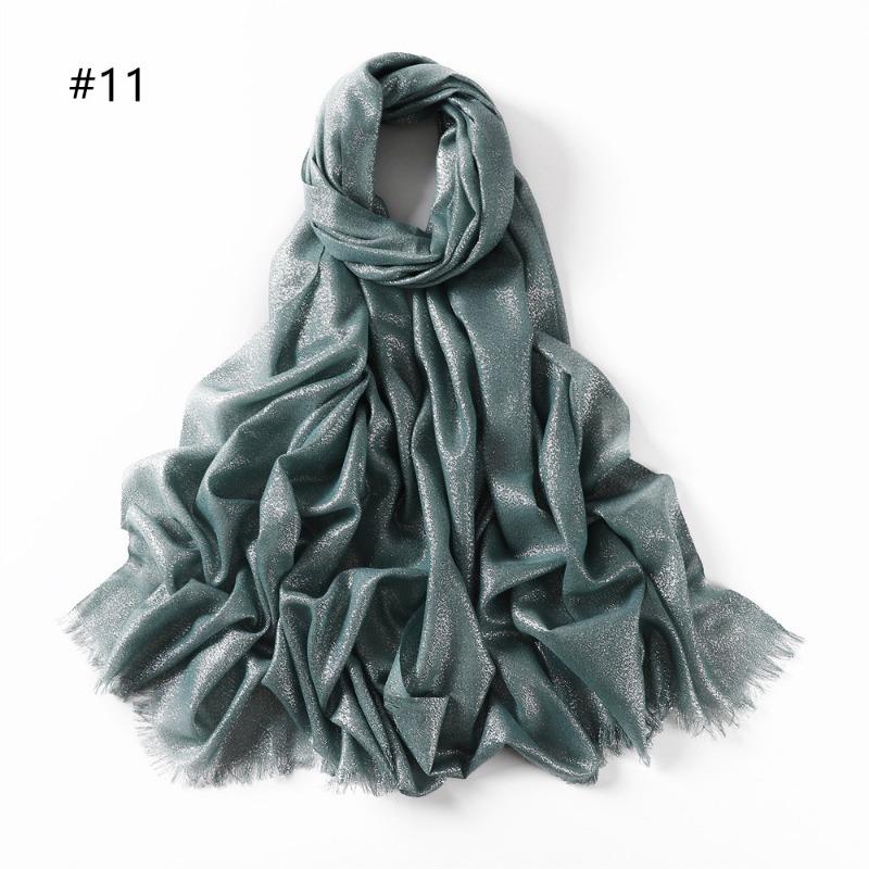 Spring and summer new solid color long scarf human cotton gold silk silver silk scarf women's monochrome long headscarf shawl