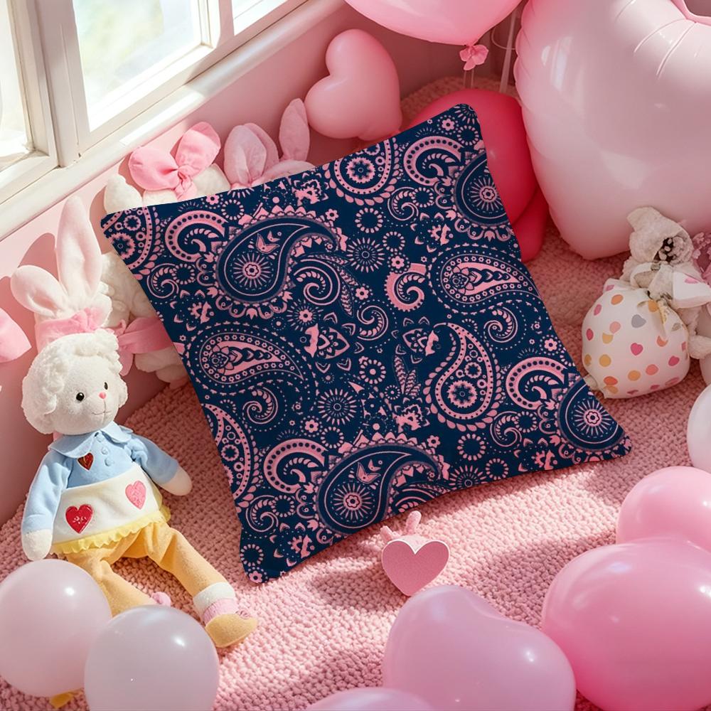 Painted Design P-PaisleyS Cushion Cover Pattern Printed Pillowcase for Living Room Sofa Cushion Cover & Bedroom Decor