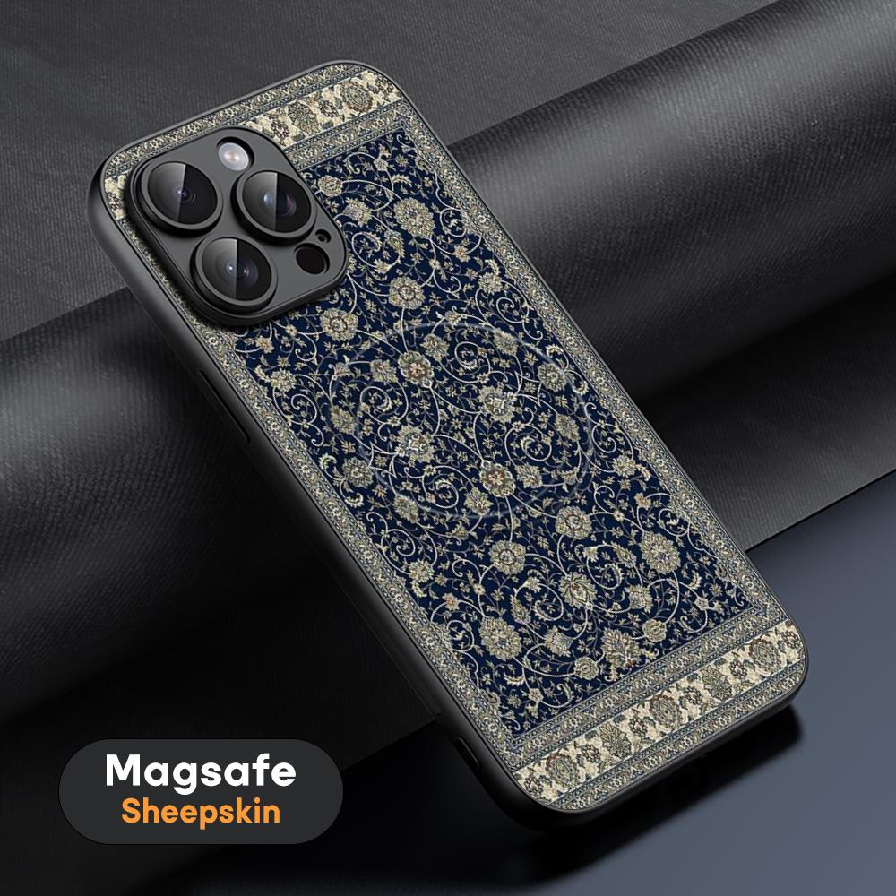 Persian rug floral art design ins Phone Case For iPhone 17 16 15 14 13 12 11 Plus Pro Max High-end Luxury Magsafe Sheepskin