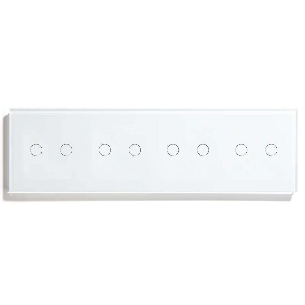 BSEED 1/2/3Gang Touch Switch Double Light Switch Triple Sensor Switch 1Way EU Standard Glass Panel Blue Back Light White Series