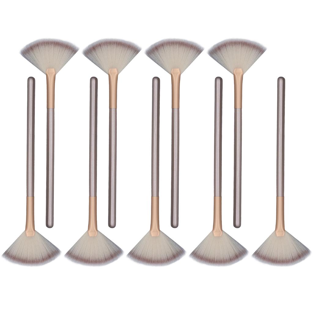 9 Stück Weicher Fächerpinsel für das Gesicht Make-up Pinsel 3 Farben Aluminiumhülse Gesichtsapplikator Pinsel für Familie