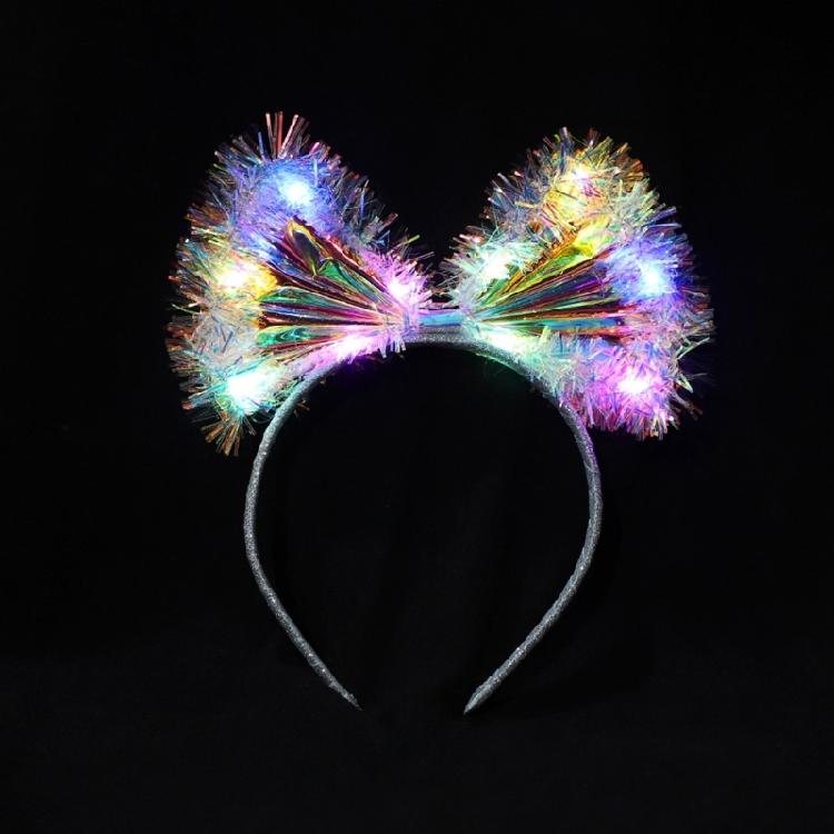 Glowing Headband for Women PVC LaserColor Hairhoop Halloween Party Headwear