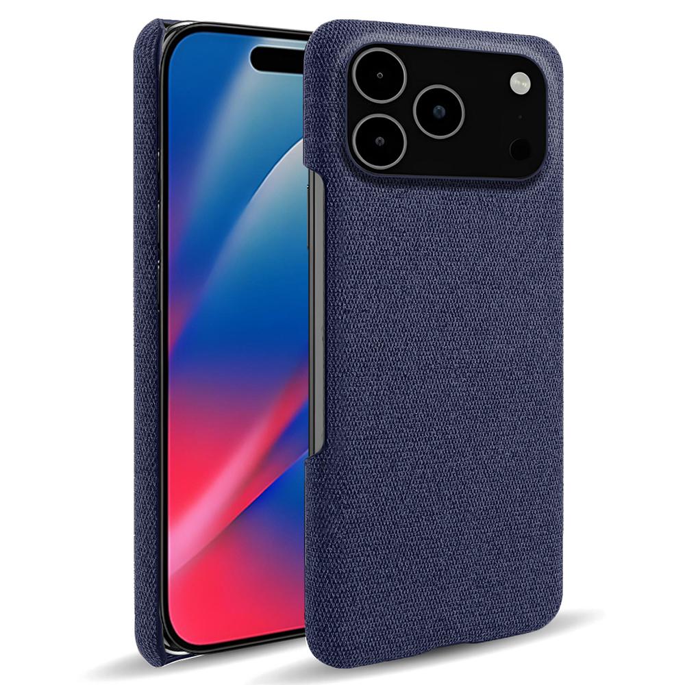 For iPhone 17 Pro Max Phone Case Cloth Texture Anti-Scratch Protective PC Back Cover