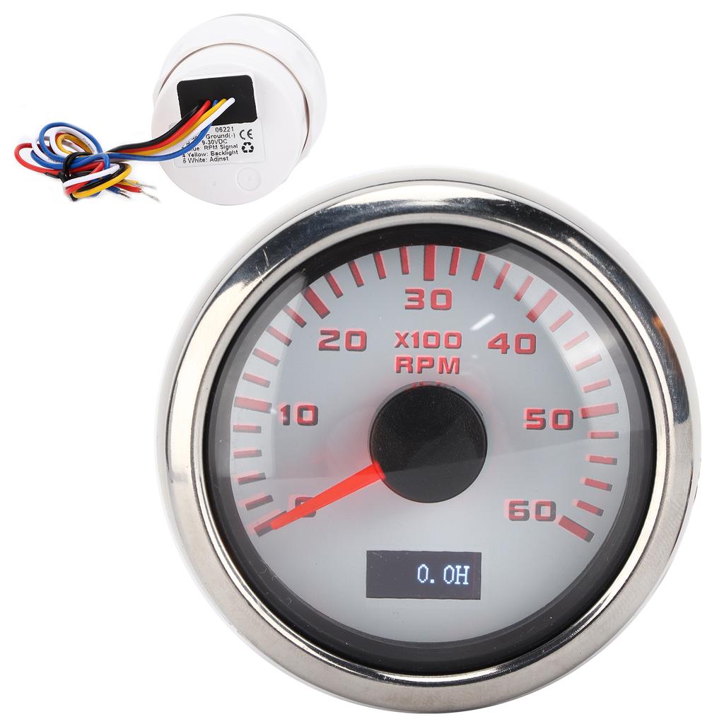 52mm 6K Pointer Tachometer Gauge IP67 Waterproof for 1?8 Cylinder Motorcycle Gasoline Car Boat