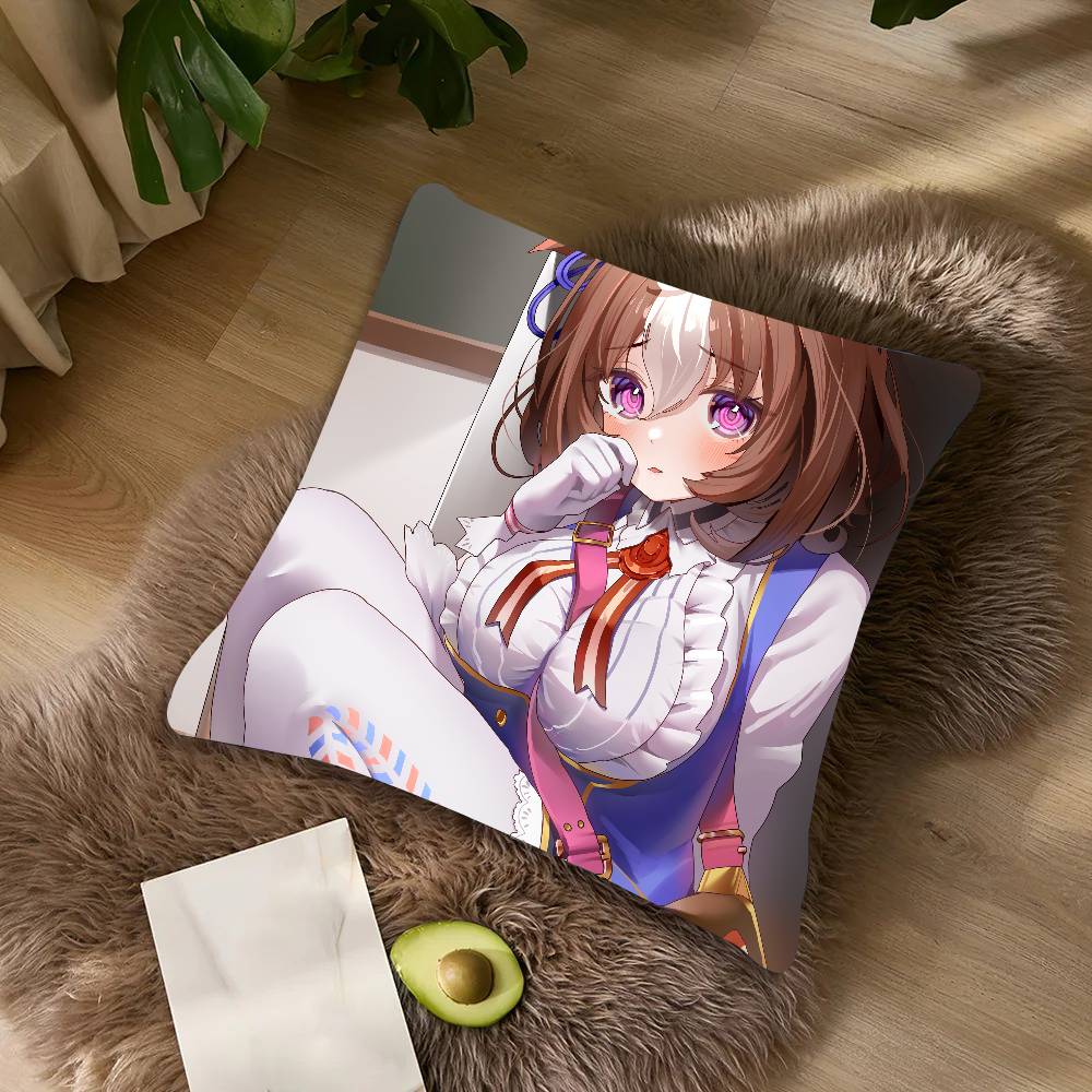 Cute Uma Musume Pretty Derby Pillow Case Cushion Cover Decor Home Throw Pillow Covers For Couch Camping Pillow Cover Decorations