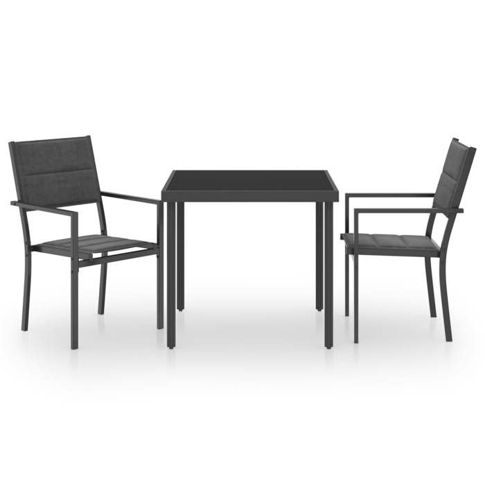 VidaXL Mobilier de Salle à Manger d'Extérieur 3 pcs Ensemble de Meubles à Dîner de Jardin Table et Chaises de Repas de Patio 3073531