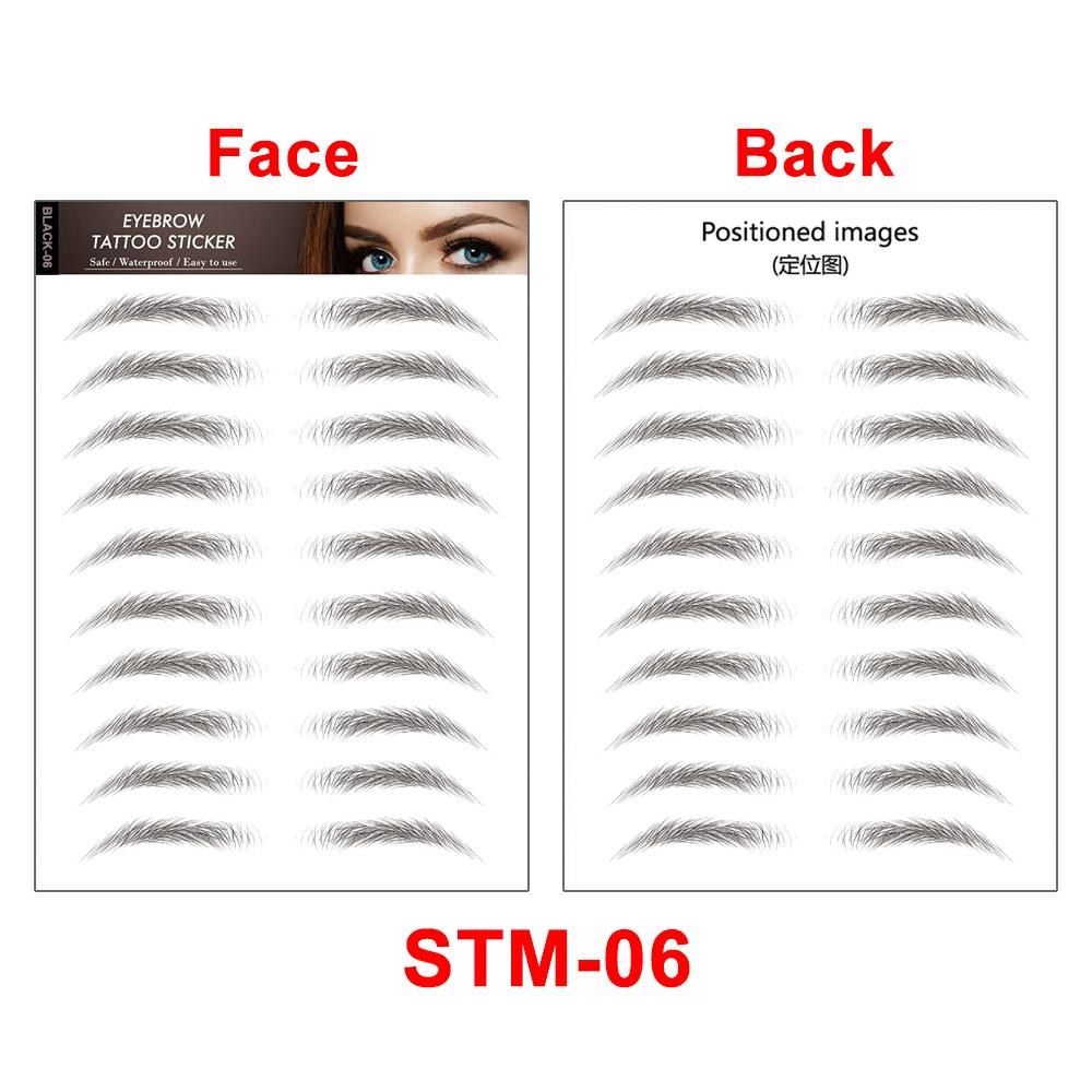 New Arrivals Water Transfer Girls Cosmetic Disposable Fake Temporary 4d Eye Brow Tattoo