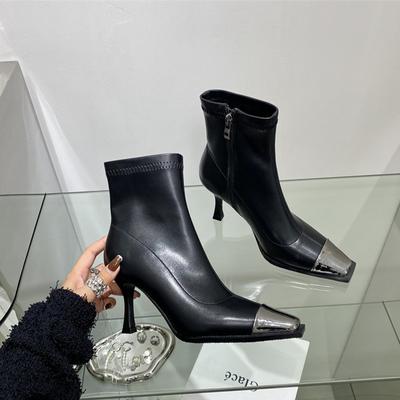 Módní dámské Chelsea boty se čtvercovou špičkou, kotníkové boty na středním podpatku, zimní designové nové vycházkové boty, lodičky, sexy trend, šaty, dámské boty