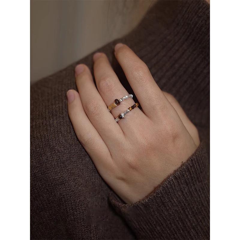 Tiger Stunning Eye Stone Elastic Ring For Women Chic Vintage Design Fashion Jewelry