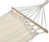 Boho macrame garden hammock with spreader bar and headband for one person, beige cover