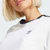 adidas Originals Women's White Striped Crew Neck Long Sleeve T-Shirt JC5776