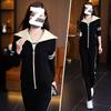 Spring and Autumn Cardigan Zipper Solid Color Middle-aged and Elderly Mother's Clothing Modern Style Age-reducing Loose Slimming Two-piece Set